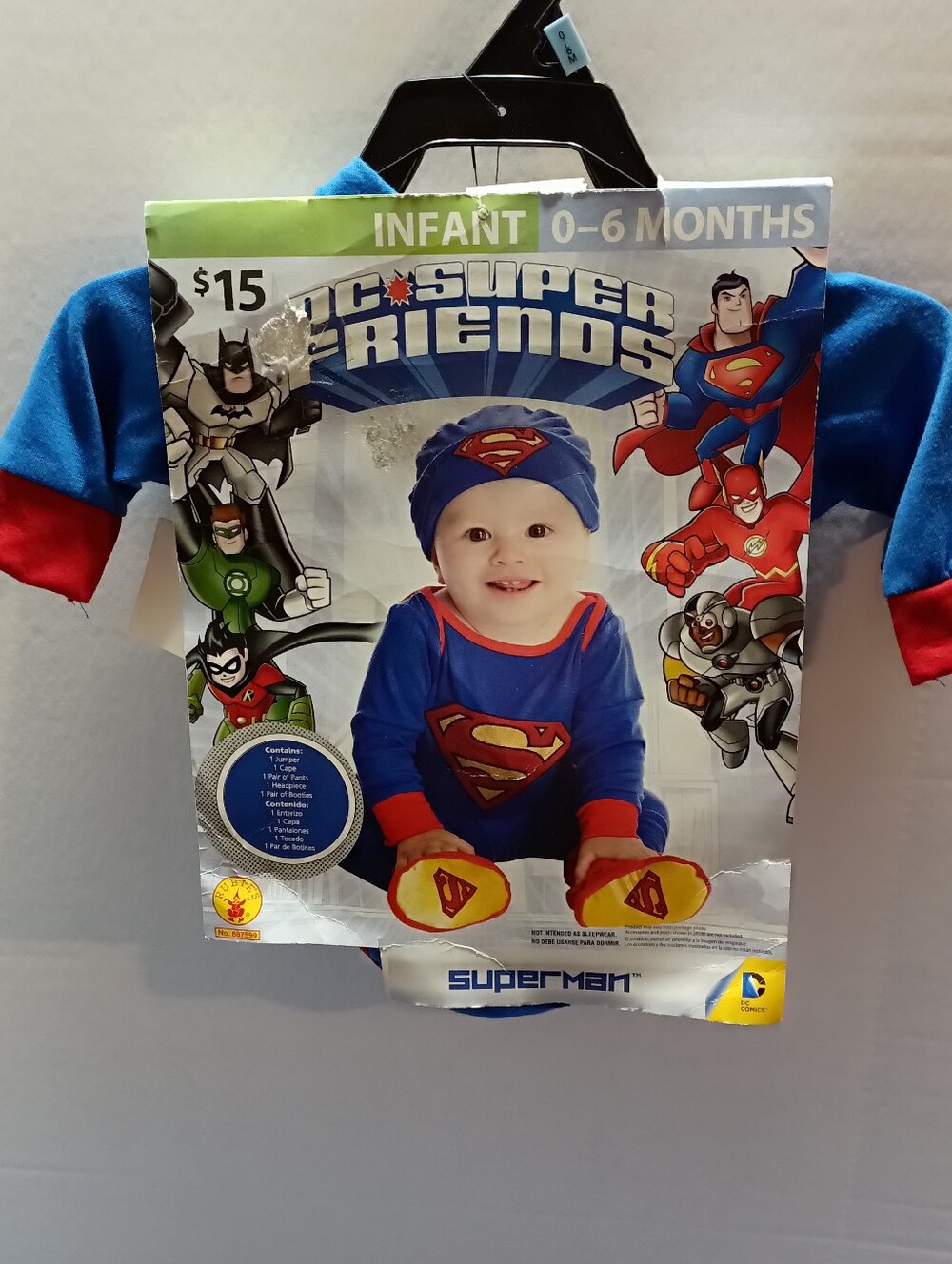 DC Comics Baby Infant 0-6 Months Superman Costume in Blue & Red By Rubies